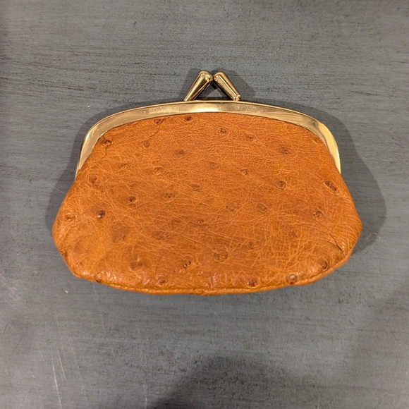 Vintage ostrich leather coin purse - Picture 3 of 11